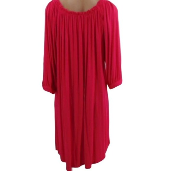 Cupio Womens Pink Draped Off Shoulder Knit Dress XL Viscose Stretch 3/4 Sleeve - Picture 5 of 8